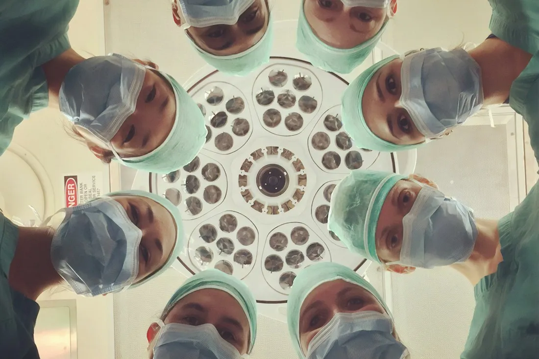Medical professional performing a service